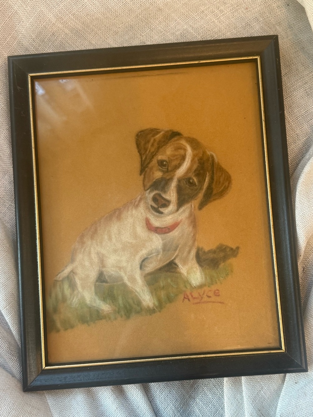 Dog Portrait Wall Art - Brown & White Dog Print
